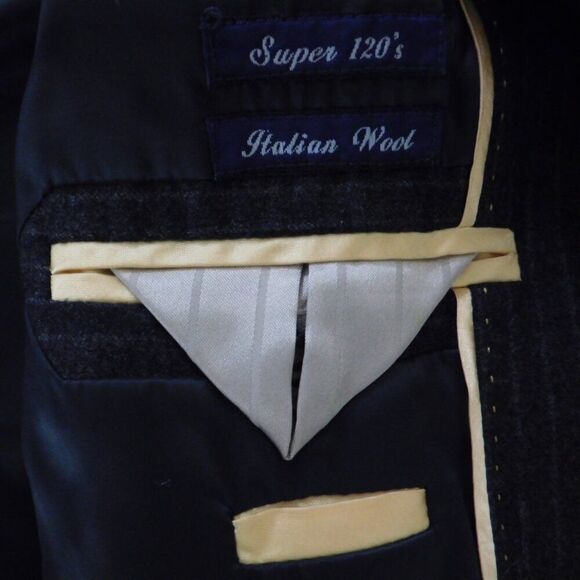 J Crew Womens Super 120s 100% Wool  Button Blazer Jacket Size 4 Gray Pinstripe - Picture 4 of 8